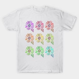 Bright sunflower block print T-Shirt